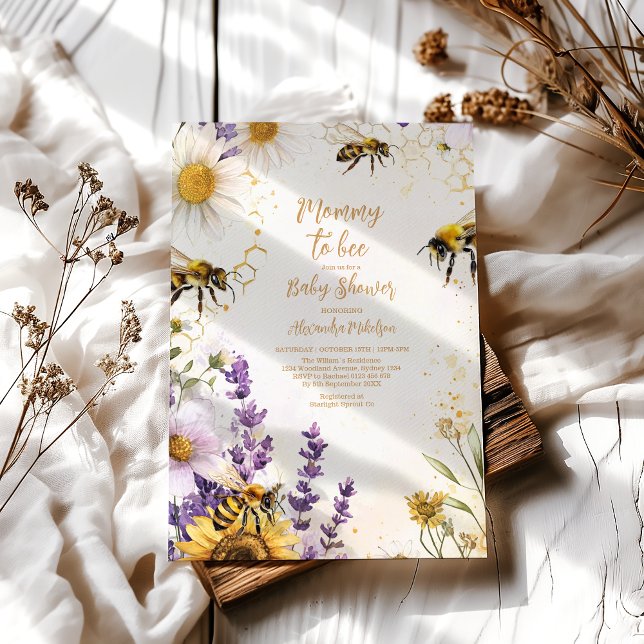 Vintage Mommy to Bee Wildblumen Kinderdusche Einladung (Von Creator hochgeladen)