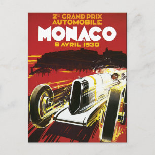 Vintage-Monaco-Autorennen-Plakat Postkarte