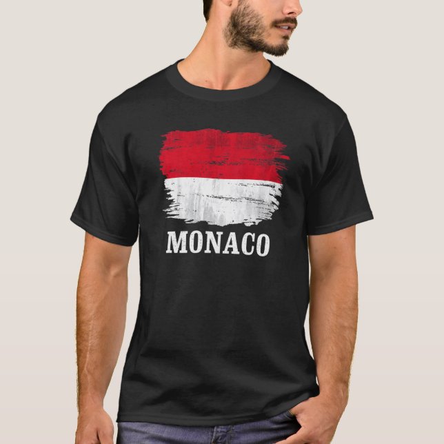Vintage Monaco-Flagge T-Shirt (Vorderseite)
