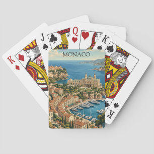 Vintage Monaco Französische Riviera Casino Blick Spielkarten