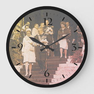 Vintage Monaco Fürst Albert und Fürstin Grace La Große Wanduhr