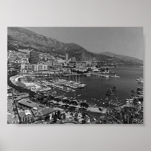 Vintage Monaco Monte-Carlo Gesamtansicht Poster