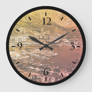 Vintage Monaco Monte-Carlo Gesamtansicht Puzzle Große Wanduhr