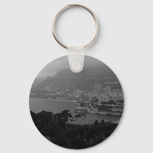 Vintage-Monaco-Monte-Carlo-Küstenblick-Uhr Schlüsselanhänger