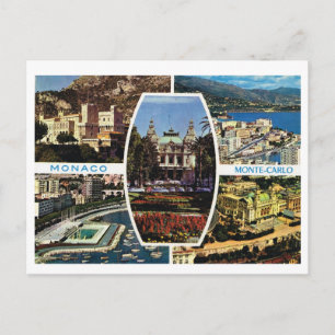 Vintage Monaco, Montecarlo Multiview-Ansicht Postkarte