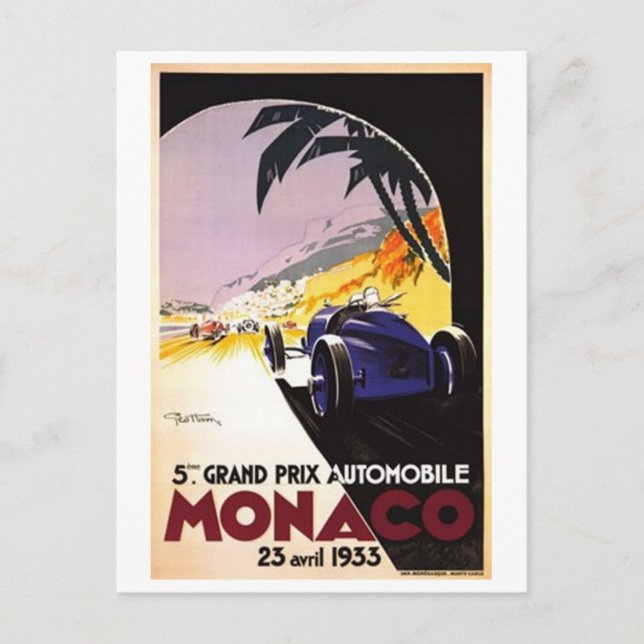 Vintage Monaco - Postkarte (Vorderseite)