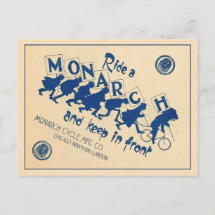 Vintage Monarch Cycle Fahrradwerbung Postkarte