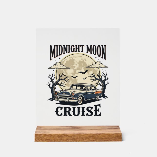 Vintage Mond Auto Gothic Klassiker Halloween Dekor (Vorderseite)