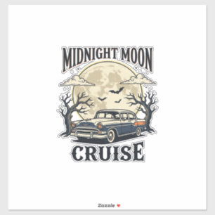 Vintage Mond Auto Gothic Klassiker Halloween Des Aufkleber