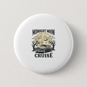 Vintage Mond Auto Gothic Klassiker Halloween Des Button