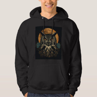 Vintage-Mond-Eule-T-Shirt Hoodie