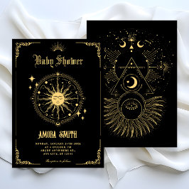 Vintage Mond Sonne Boho-Kunstsymbol Baby Shower Einladung