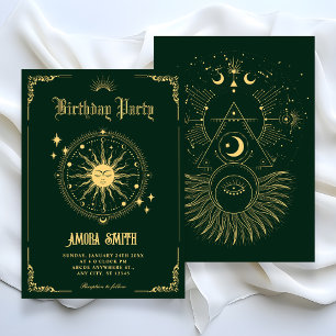 Vintage-Mond-Sonne-Boho-Kunstsymbol Geburtstag Einladung
