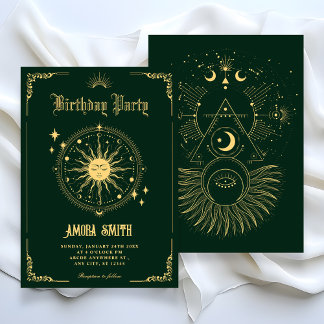 Vintage-Mond-Sonne-Boho-Kunstsymbol Geburtstag Einladung