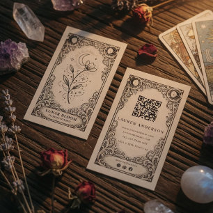 Vintage Mondblumen-Blumenhändler   Himmels-Botanik Visitenkarte