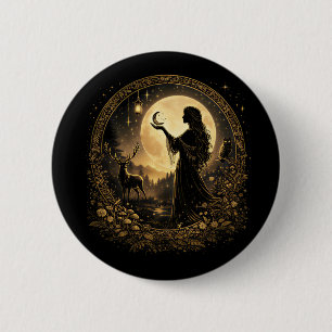 Vintage-Mondgöttin Himmelsfrauen Feminine Button