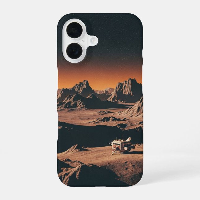 Vintage-Mondlandschaft iPhone 16 Hülle (Rückseite)