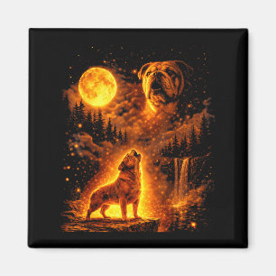 Vintage-Mondlicht-Hund lustiger Bulldogge heult de Magnet