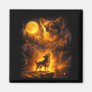 Vintage Mondlicht Hund lustiger Chihuahua heult Magnet