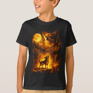 Vintage Mondlicht Hund lustiger Chihuahua heult T-Shirt