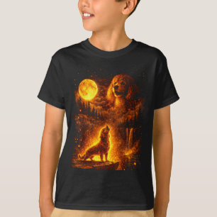 Vintage Mondlicht Hund lustiger Pudel heult den T-Shirt