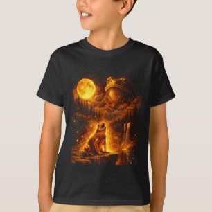 Vintage Mondlicht Tier lustiger Frosch heult auf d T-Shirt