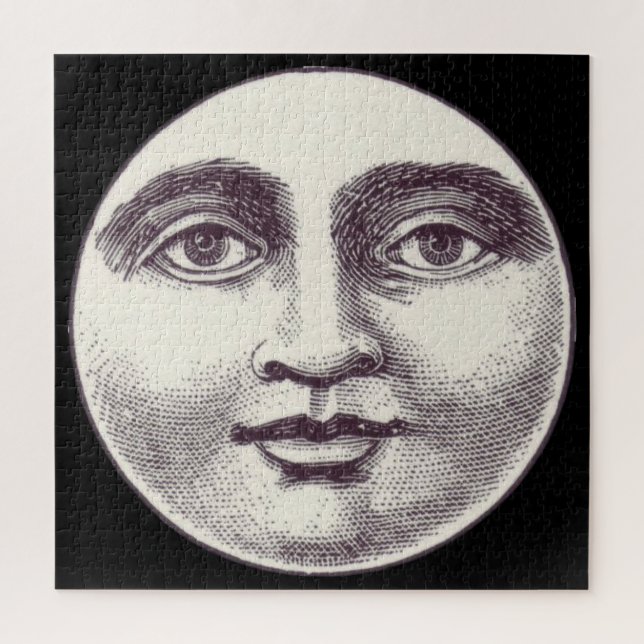 Vintage-Mondmann-Vollmond-Gesicht Puzzle (Vertikal)