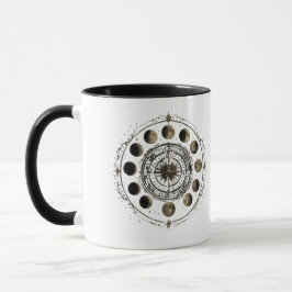 Vintage-Mondphasen-Kompass-Kaffeetasse Tasse