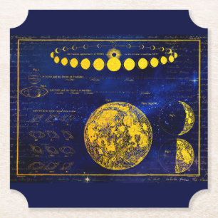 Vintage Mondphasen Saturn Jupiter Venus Untersetzer