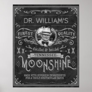 Vintage Mondschin-Hillbilly-Medizin Custom Gray Poster