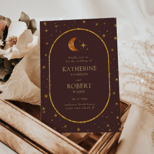 Vintage Mondstars Hochzeit Einladung