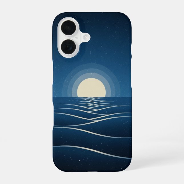 Vintage Mondwellen iPhone 16 Hülle (Rückseite)