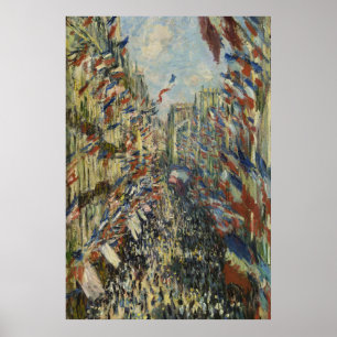 Vintage Monet Französische Flagge Paris Straßenkun Poster