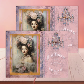 Vintage-Monet-inspirierte Frau in Rosa-Decoupage Seidenpapier