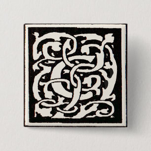 Vintage Monogramm C Art Nouveau Buchstabe Button