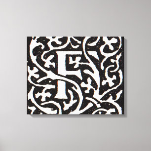 Vintage Monogramm F Art Nouveau Buchstabe Leinwanddruck
