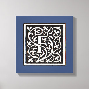 Vintage Monogramm F Art Nouveau Buchstabe Leinwanddruck