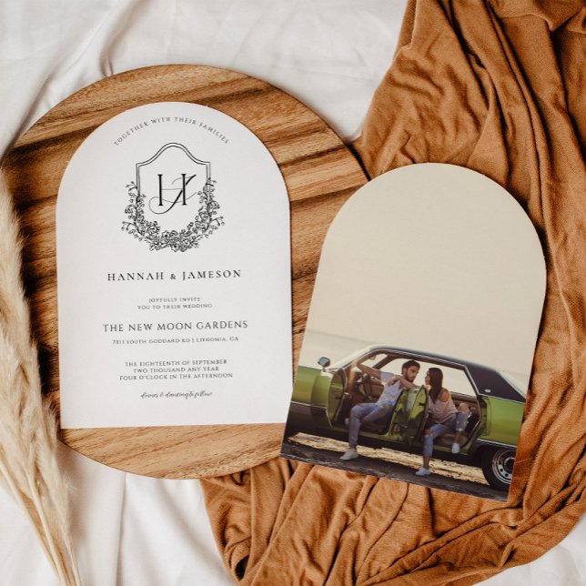 Vintage Monogramm | Floral Boho Hochzeitseinladung Einladung (Von Creator hochgeladen)