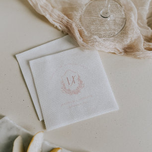 Vintage Monogramm   Floral Boho Wedding Servietten Mit Folie
