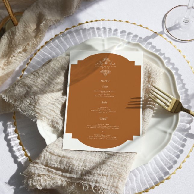 Vintage Monogramm | Hochzeitsmenü Menükarte (Von Creator hochgeladen)