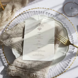 Vintage Monogramm | Hochzeitsmenü Menükarte