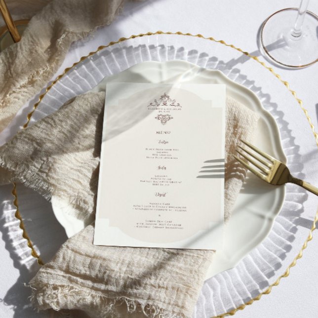 Vintage Monogramm | Hochzeitsmenü Menükarte (Von Creator hochgeladen)