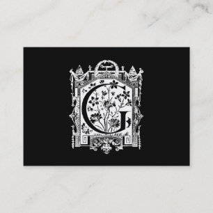 Vintage-Monogramm-Illustration Buchstabe G 1800er  Visitenkarte