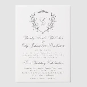 Vintage-Monogramm-Kranz Schwarze & Weiße Hochzeit