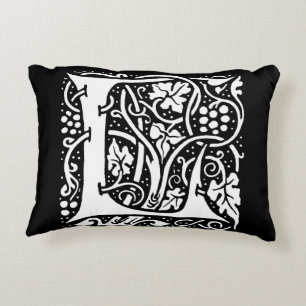 Vintage Monogramm L Art Nouveau  Dekokissen
