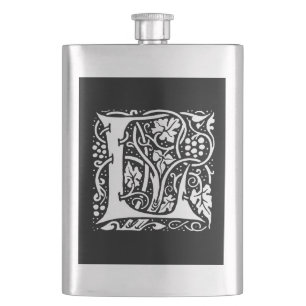 Vintage Monogramm L Art Nouveau Flachmann