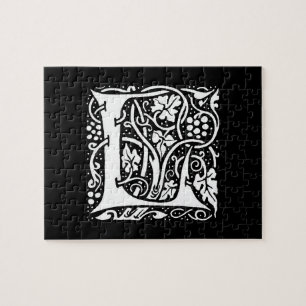 Vintage Monogramm L Art Nouveau Puzzle