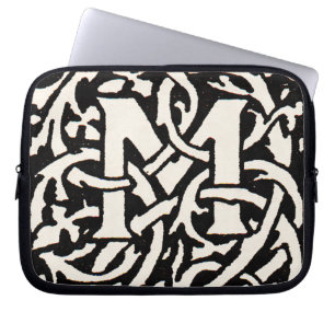 Vintage Monogramm M Art Nouveau Buchstabe Laptopschutzhülle