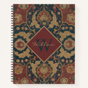 Vintage-Monogramm Orient-Teppichmuster Persisch Ro Notizbuch