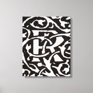 Vintage Monogramm R Art Nouveau Leinwanddruck